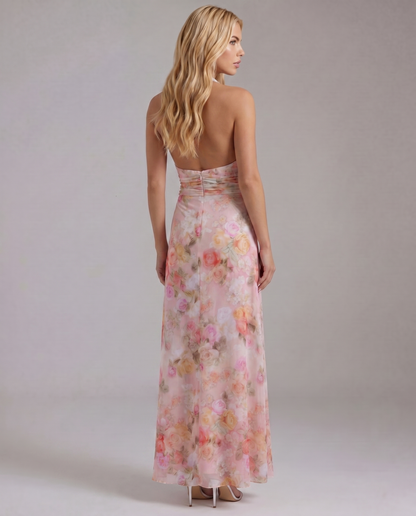 Sarah Plunge Maxi Dress - Pink