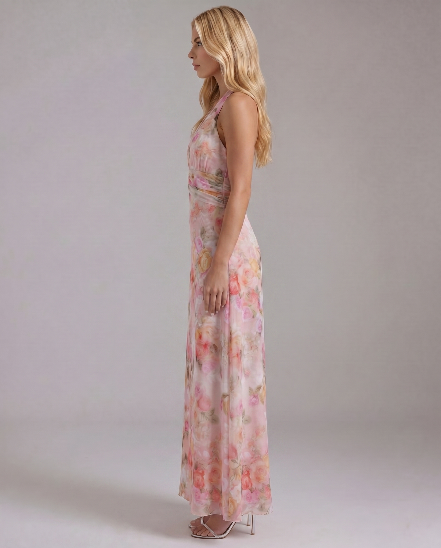 Sarah Plunge Maxi Dress - Pink