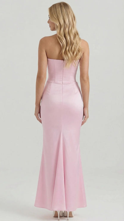 Scarlet Corset Strapless Maxi Dress - Pink