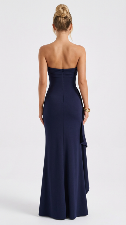This dress is a: maxi
Women Formal Draped Slit Maxi Dress - product image 5
