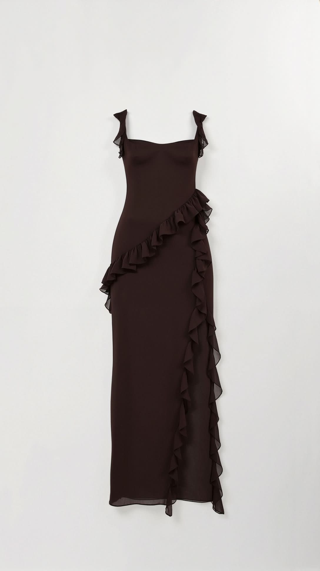 Seraphina Ruffle Maxi Dress - Red / L - Fashion