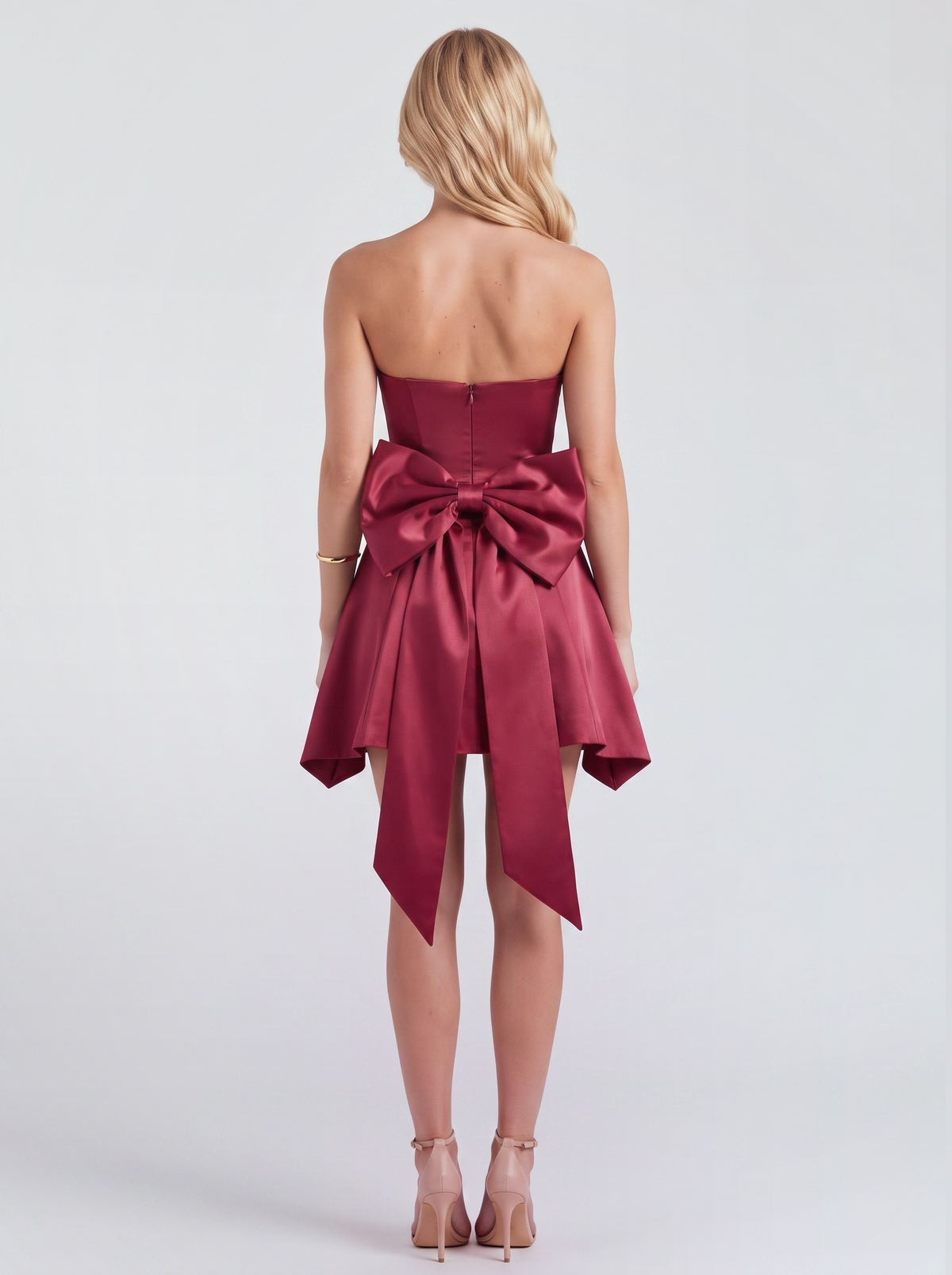 Serena Satin Mini Dress - Burgundy