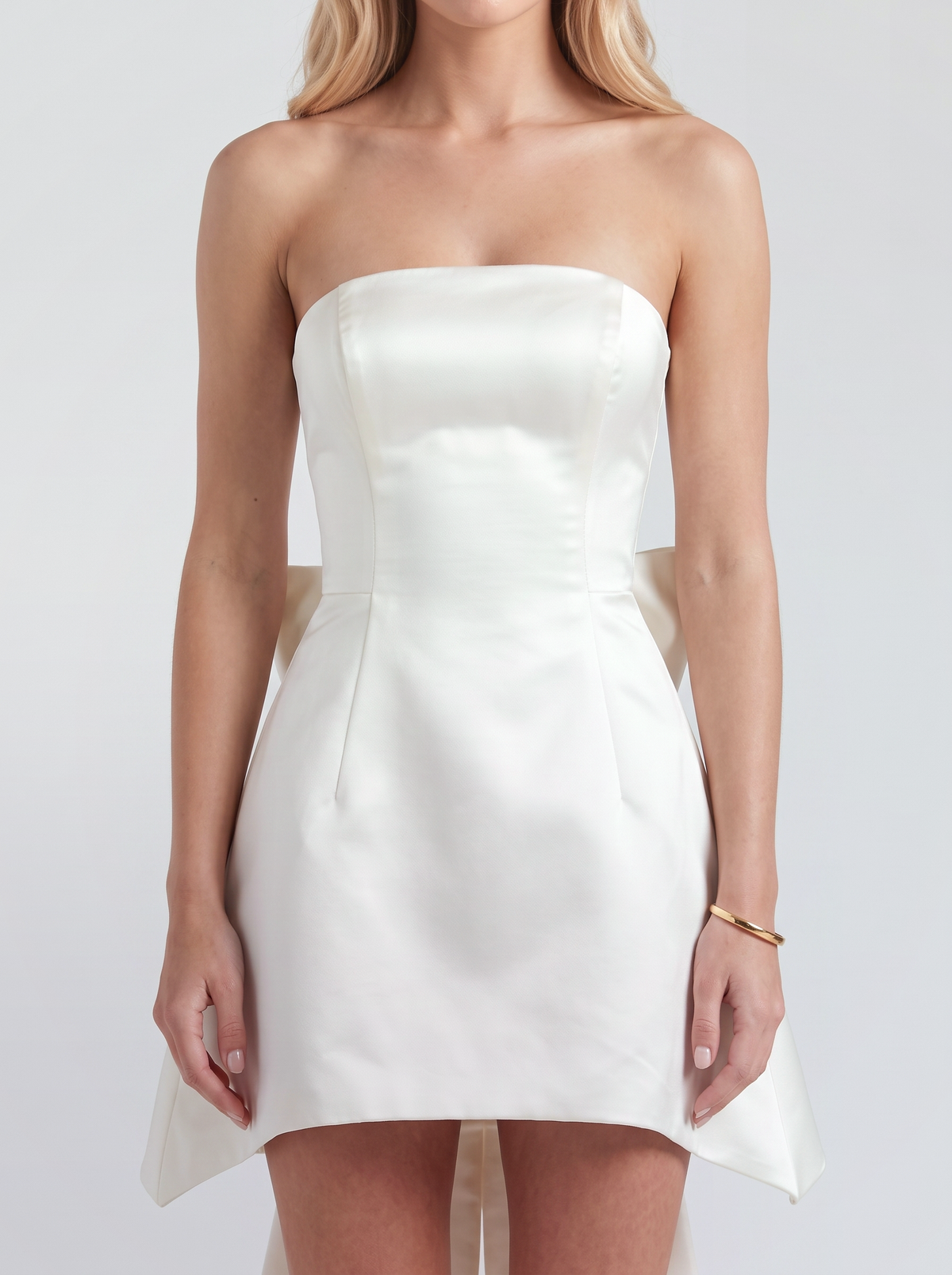 Serena Satin Mini Dress - White