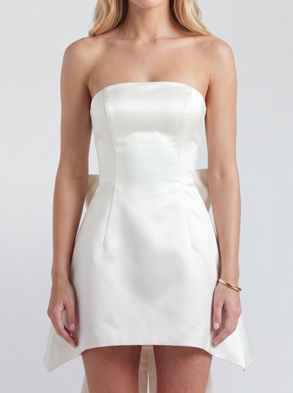 Serena Satin Mini Dress - White