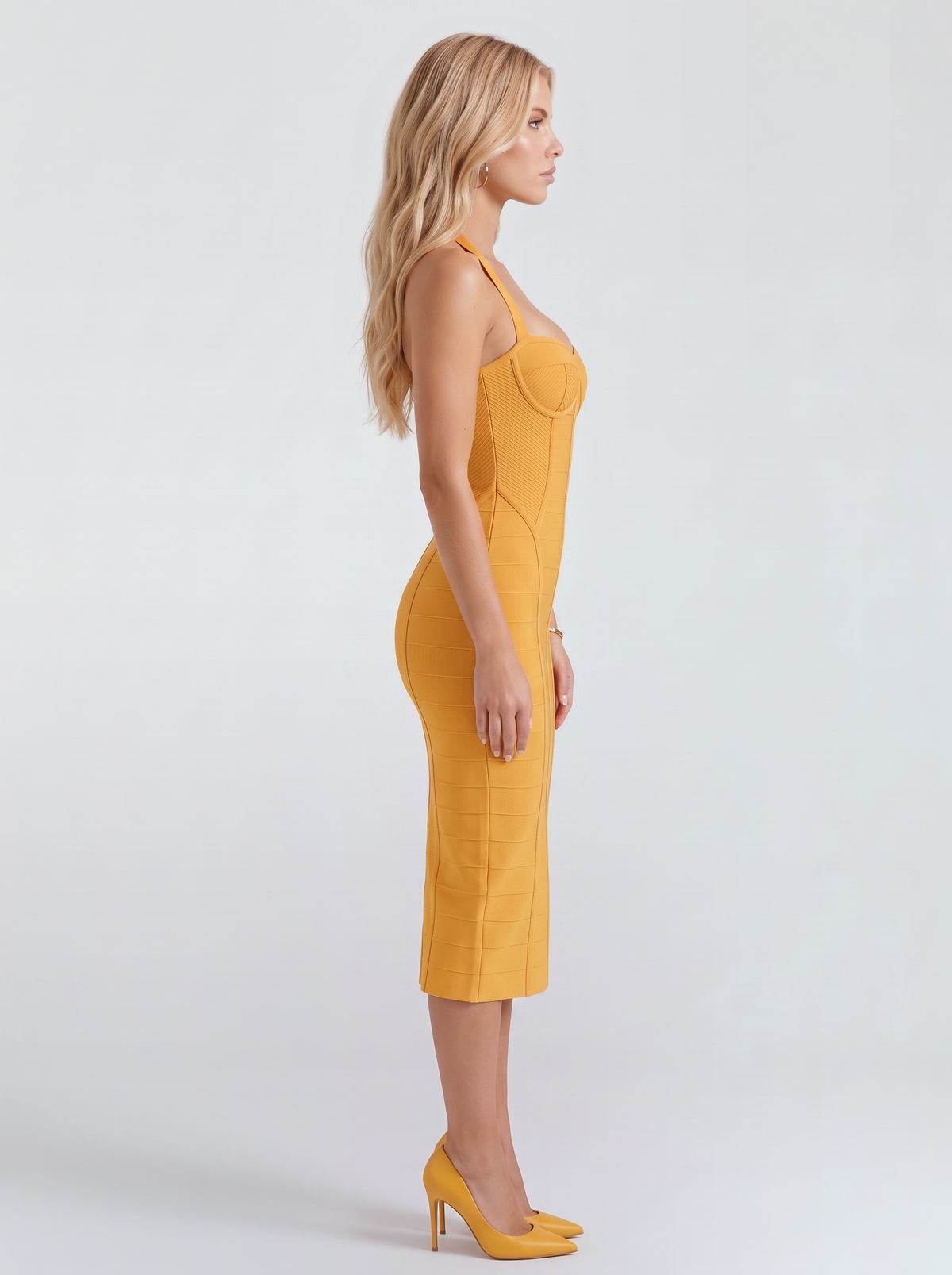 Silvia Bandage Midi Dress - Marigold