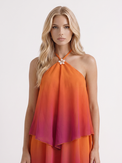 Sloane Drape Mini Dress - Orange