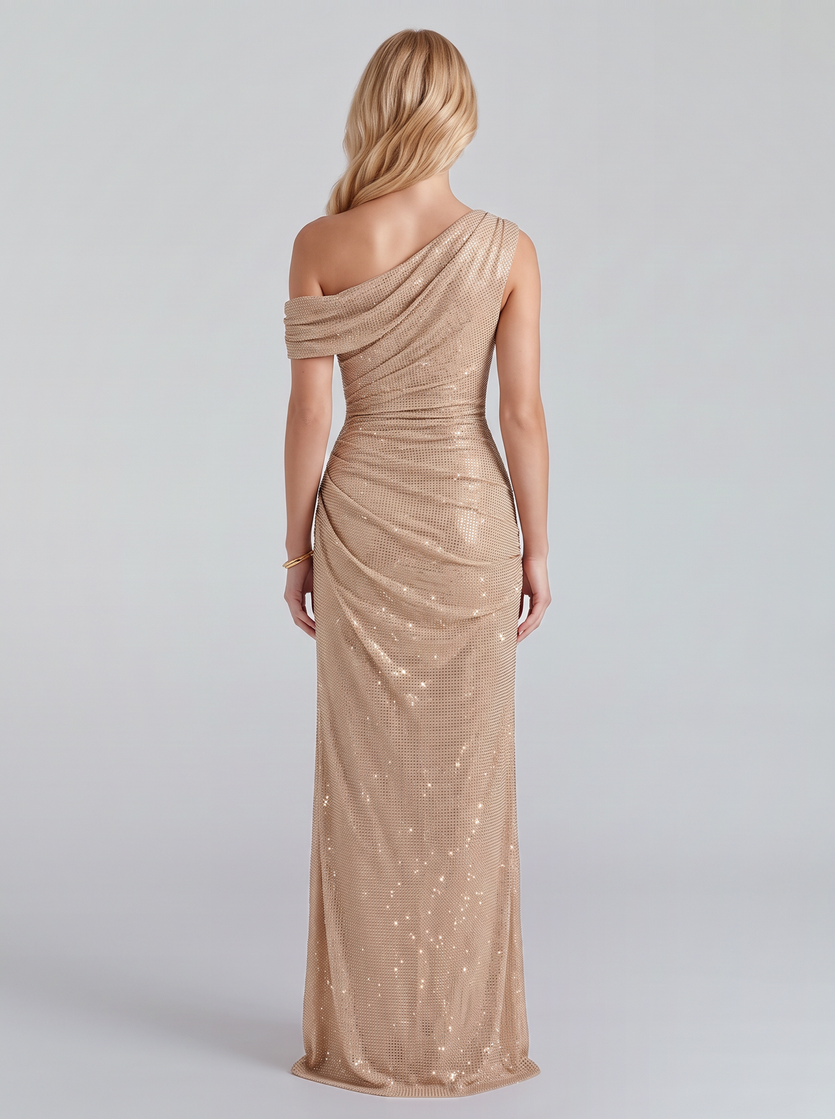 Solange Ruched Maxi Dress - Champagne