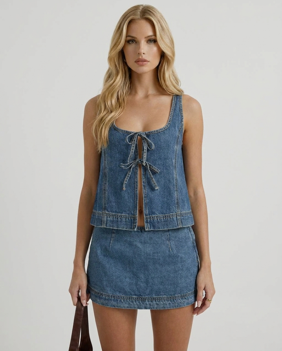 Stefanie Denim Set - Blue