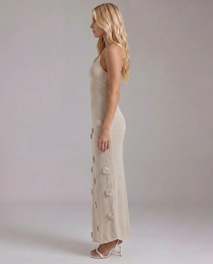 Suki Satin Slip Maxi Dress - Beige