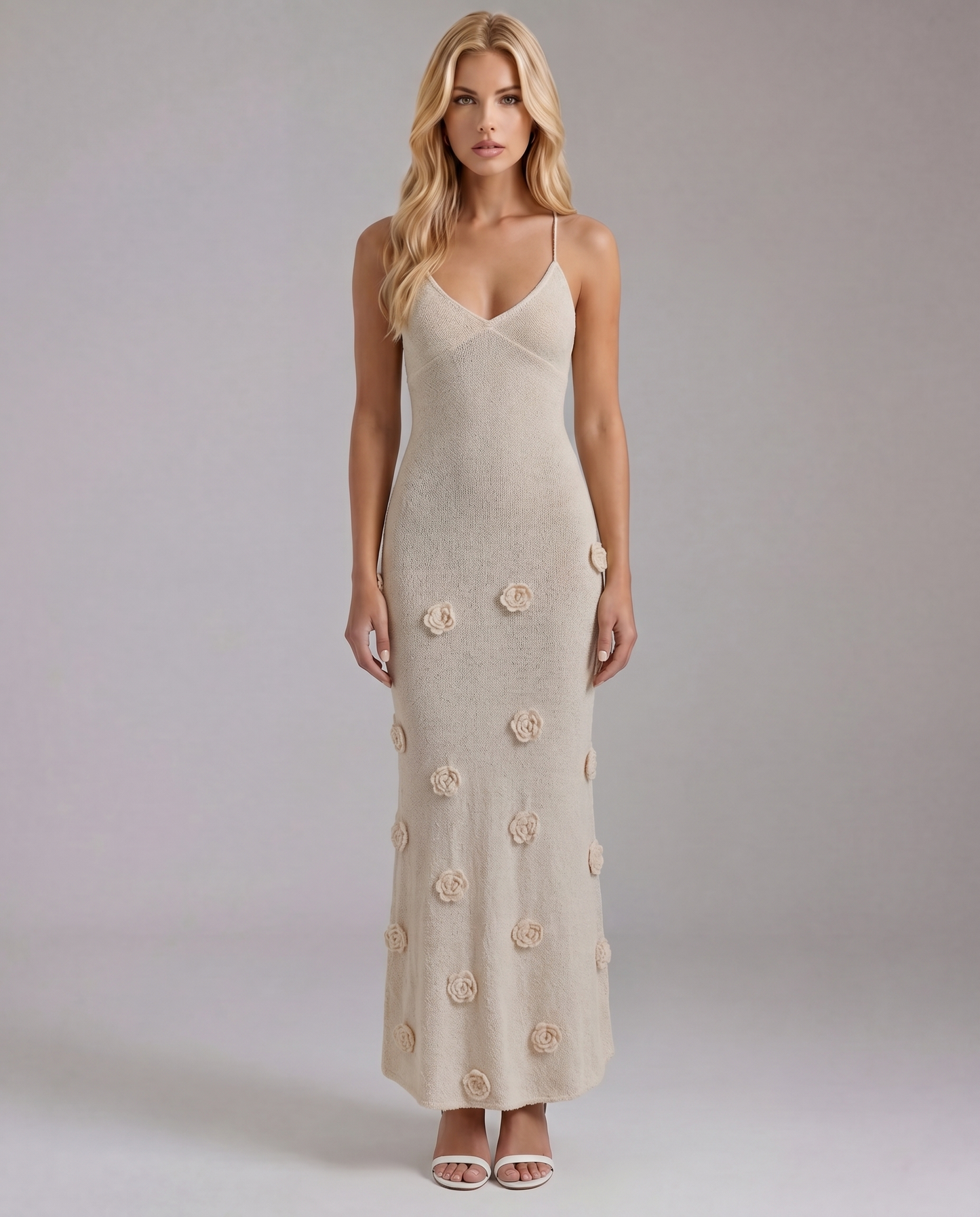 Suki Satin Slip Maxi Dress - Beige
