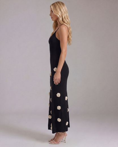 Suki Satin Slip Maxi Dress - Black
