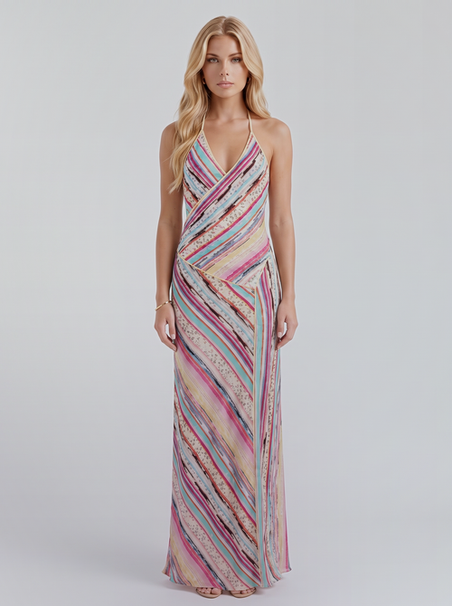 Sybil Striped Maxi Dress - Multicolor