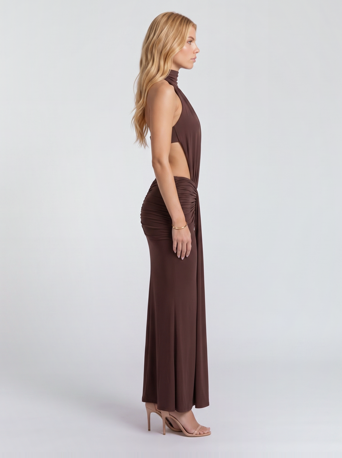 Tallulah Knot Maxi Dress - Brown