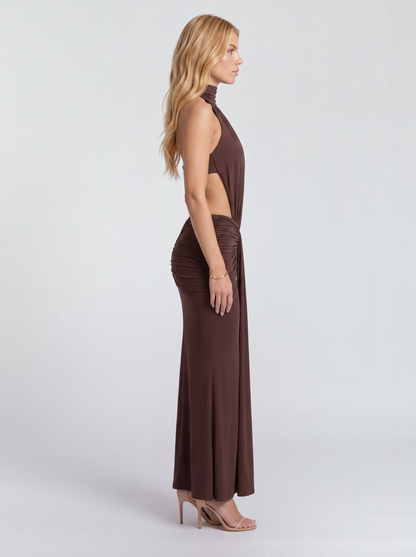 Tallulah Knot Maxi Dress - Brown