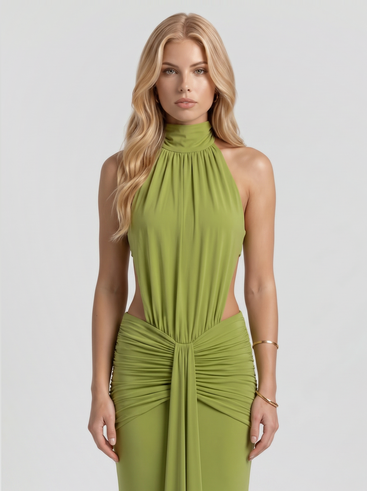 Tallulah Knot Maxi Dress - Green