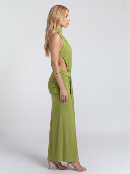 Tallulah Knot Maxi Dress - Green