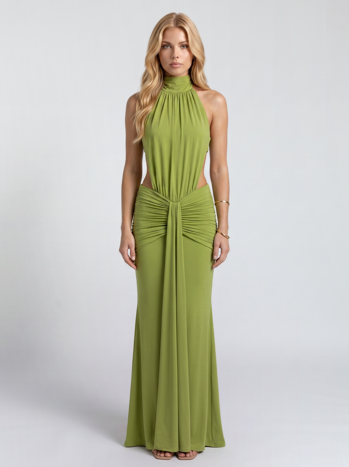 Tallulah Knot Maxi Dress - Green