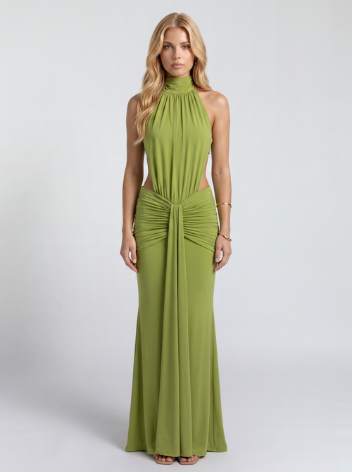 Tallulah Knot Maxi Dress - Green