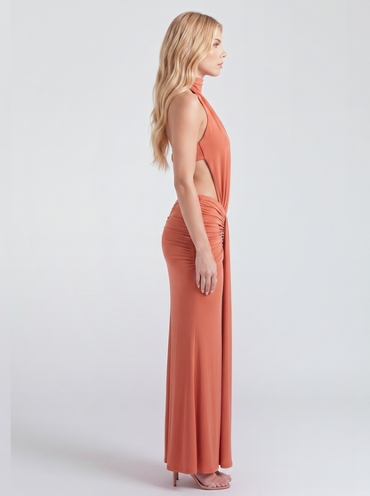 Tallulah Knot Maxi Dress - Orange