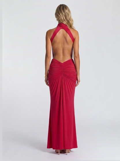Tallulah Knot Maxi Dress - Red