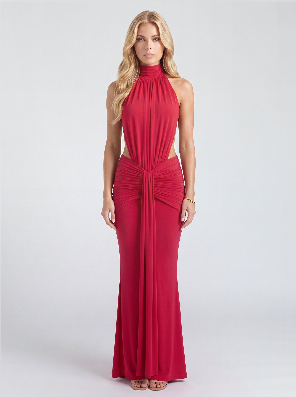Tallulah Knot Maxi Dress - Red