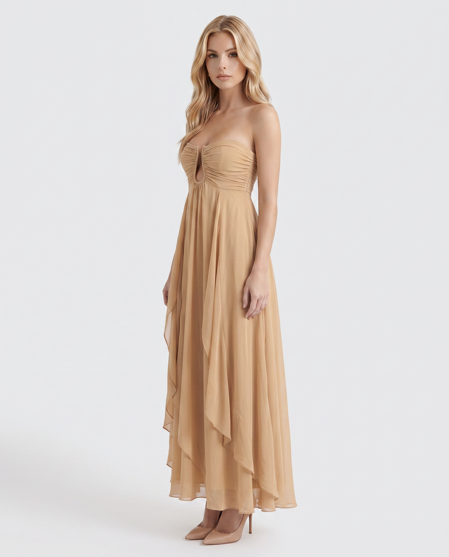 Tatum Keyhole Maxi Dress - Khaki