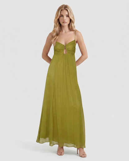 Tatum Keyhole Maxi Dress - Olive Green