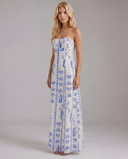 Tayla Floral Maxi Dress - Blue Wave