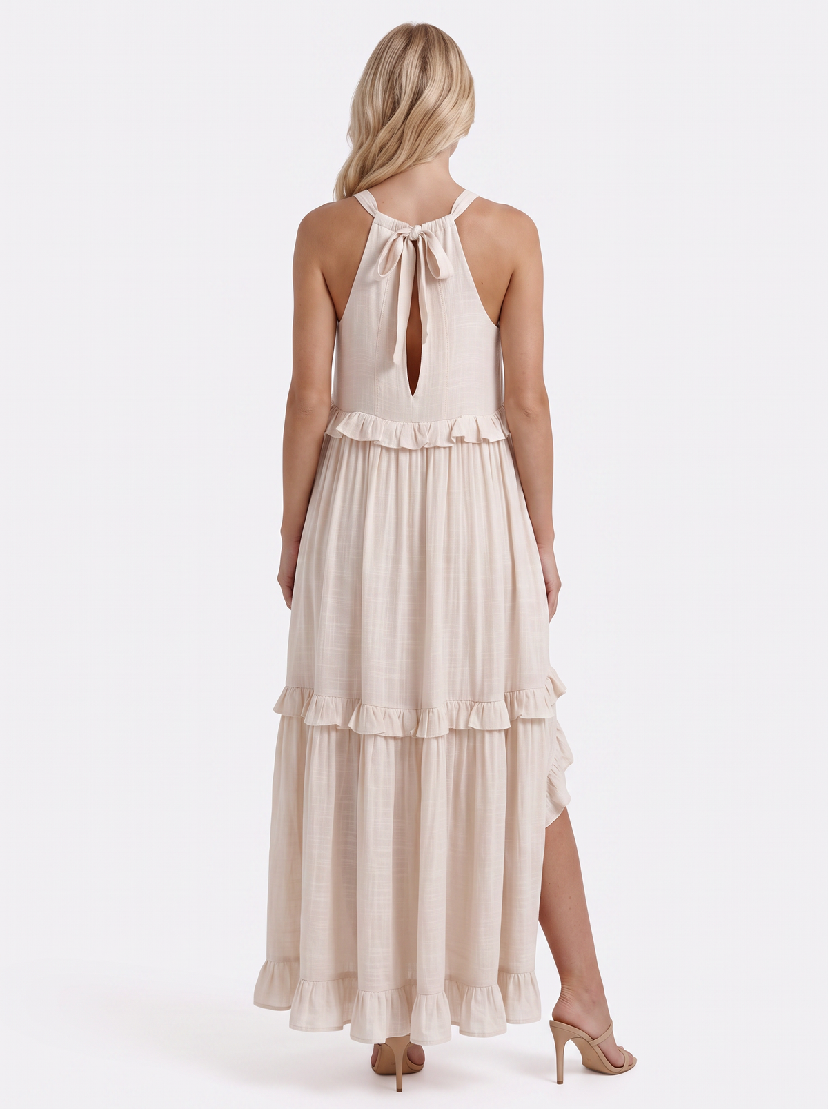 Thea Tiered Maxi Dress - Apricot