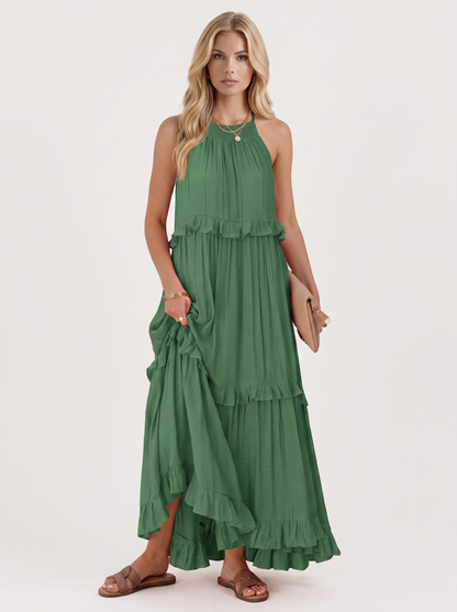 Thea Tiered Maxi Dress - Green