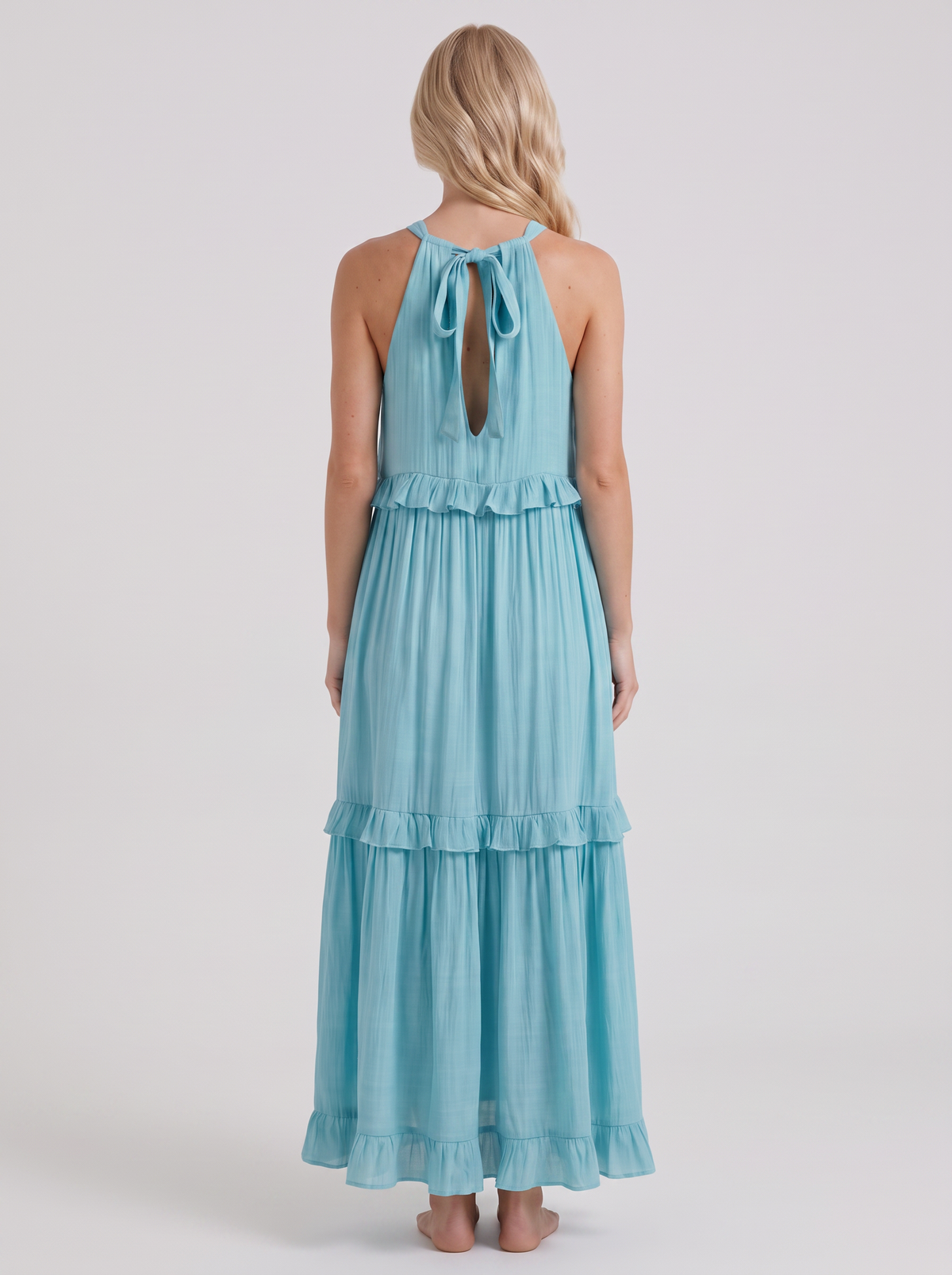 Thea Tiered Maxi Dress - Light Blue