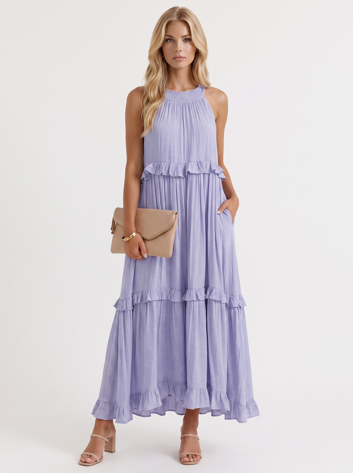 Thea Tiered Maxi Dress - Lilac