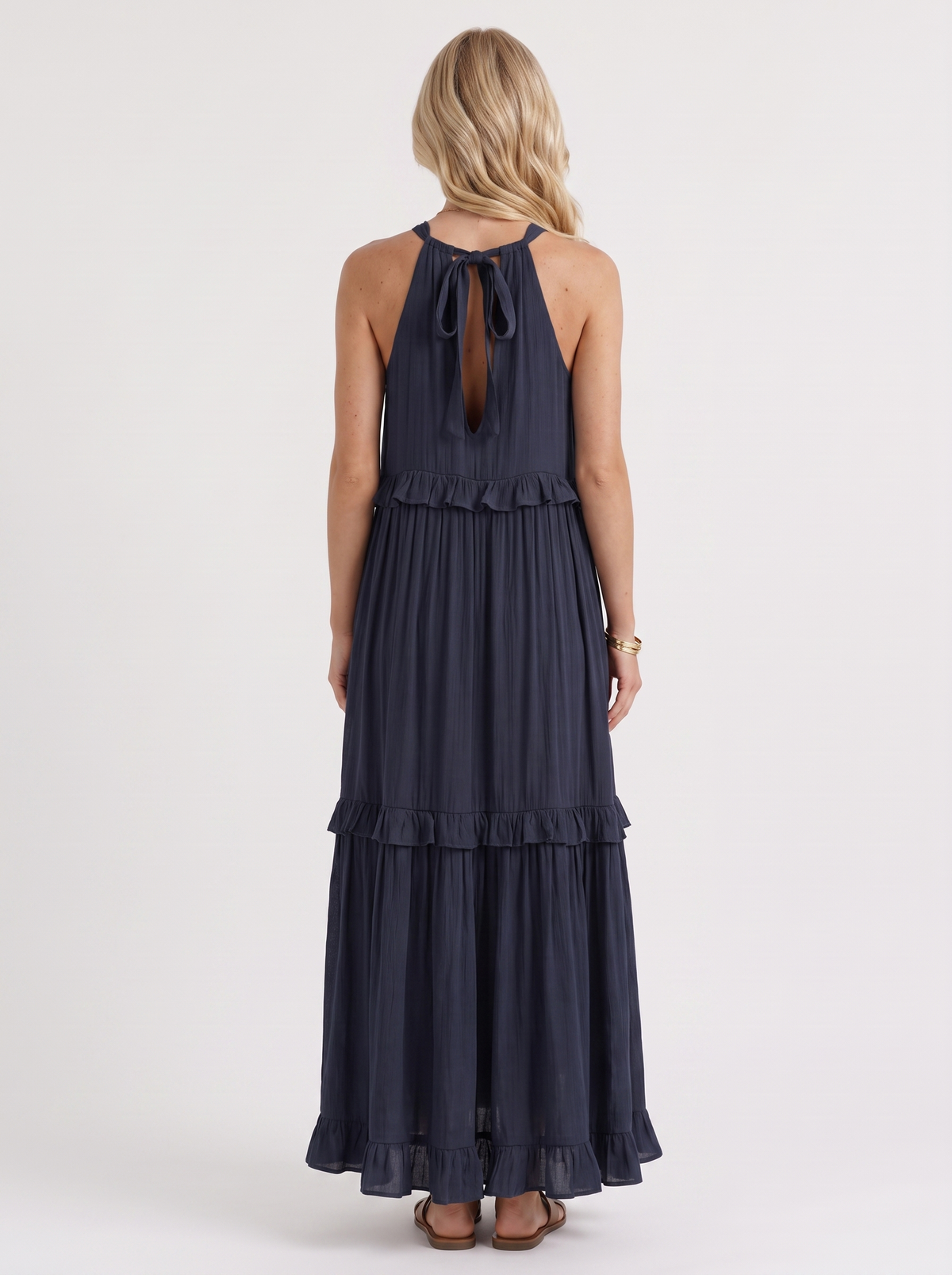 Thea Tiered Maxi Dress - Marine Blue