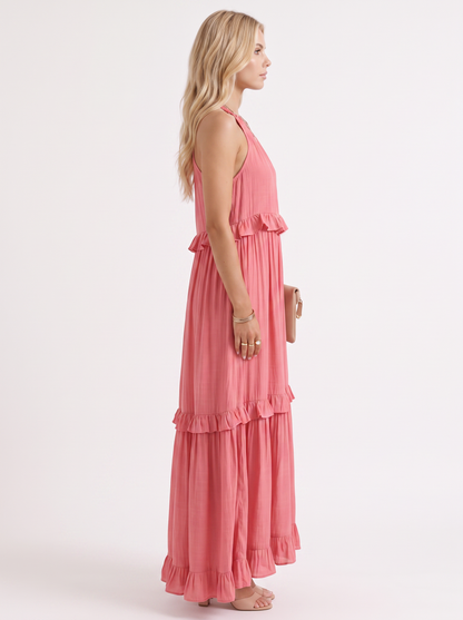 Thea Tiered Maxi Dress - Pink