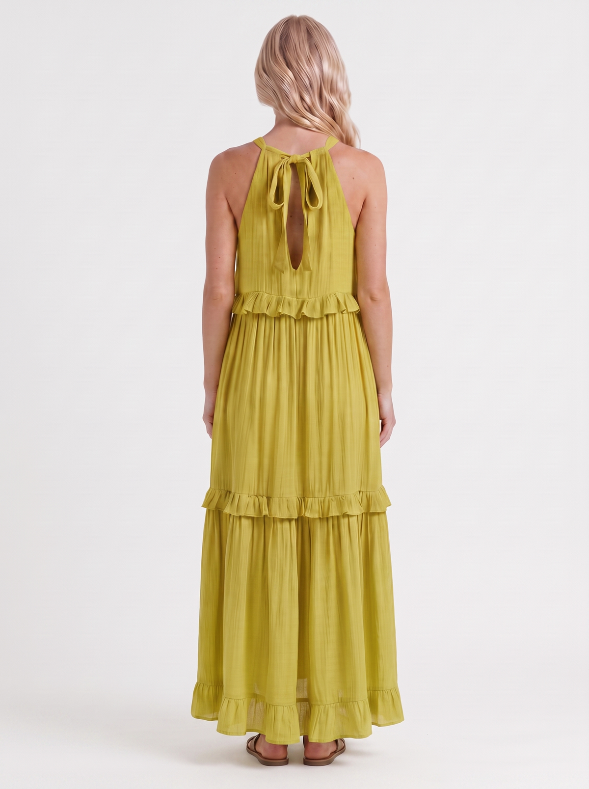 Thea Tiered Maxi Dress - Yellow