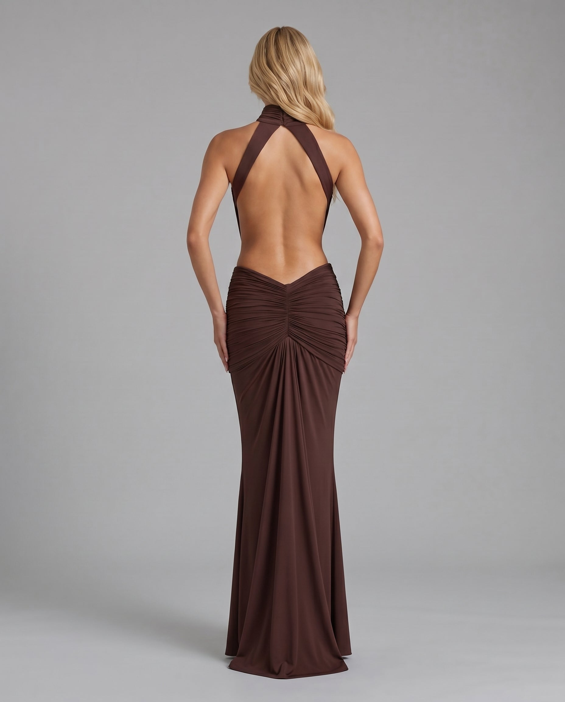 Tiffany Maxi Dress - Brown - XL - Fashion