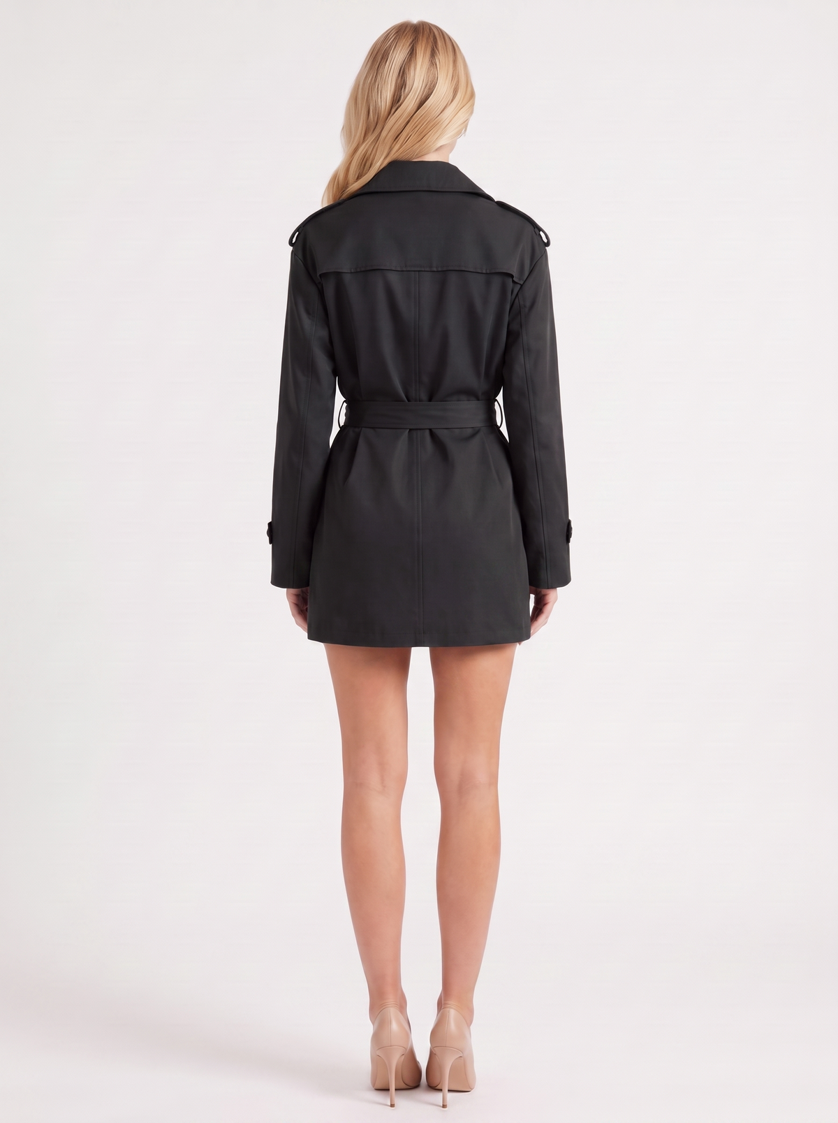 Una Belted Trench - Black