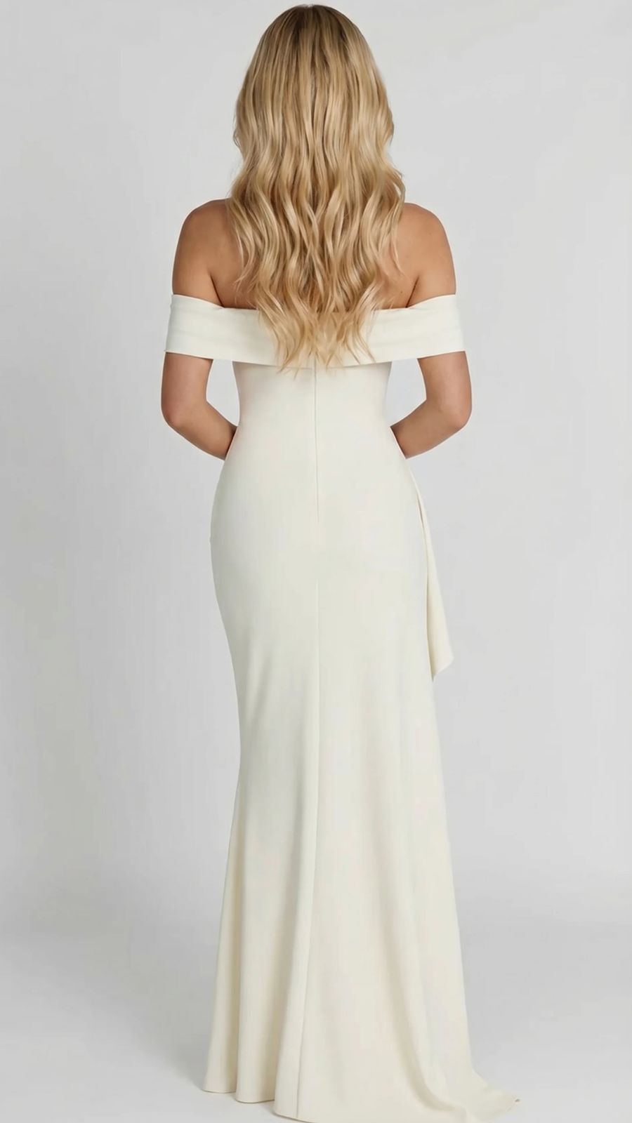 Valentina Ruched Maxi Dress - White