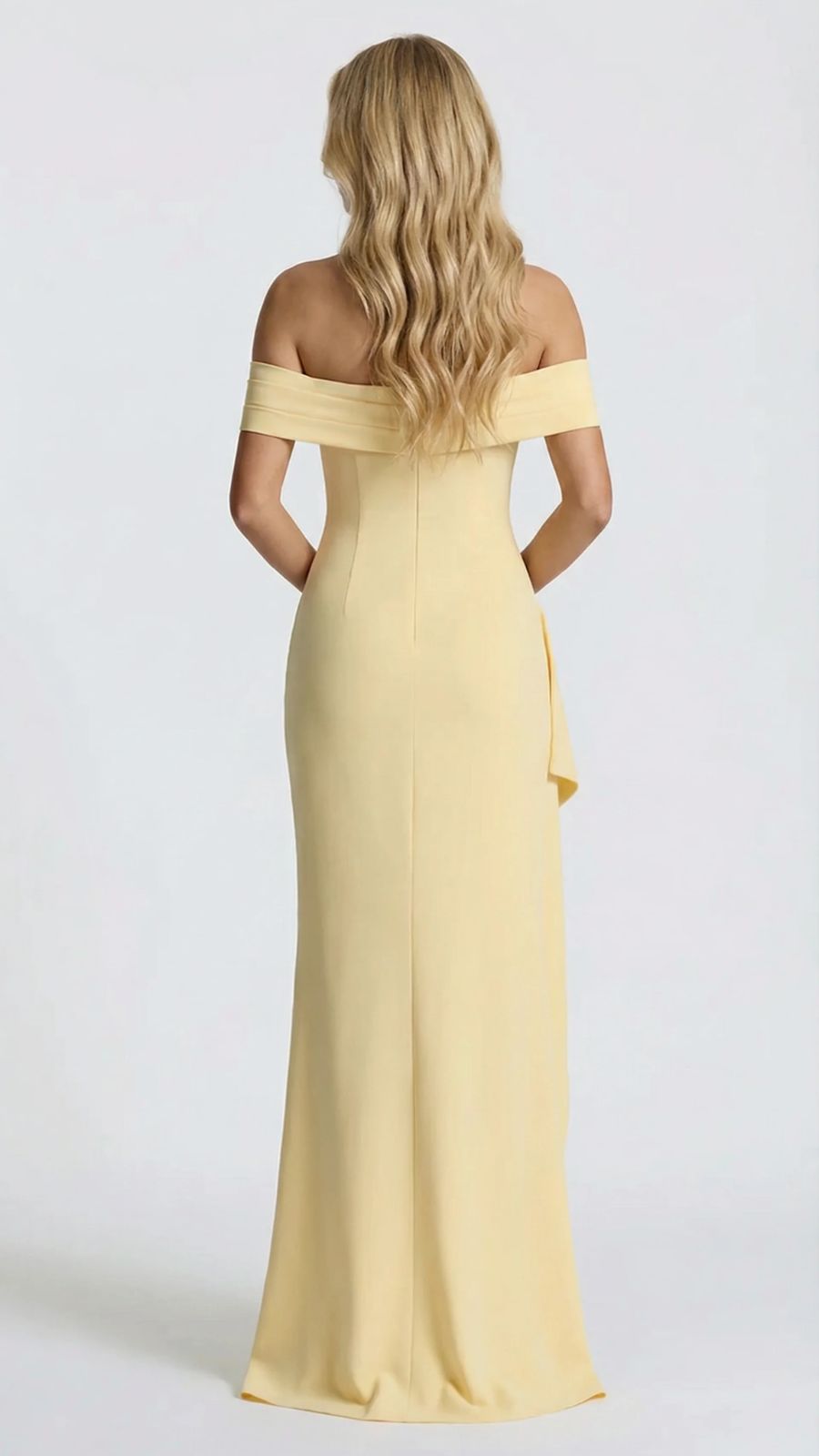 Valentina Ruched Maxi Dress - Yellow