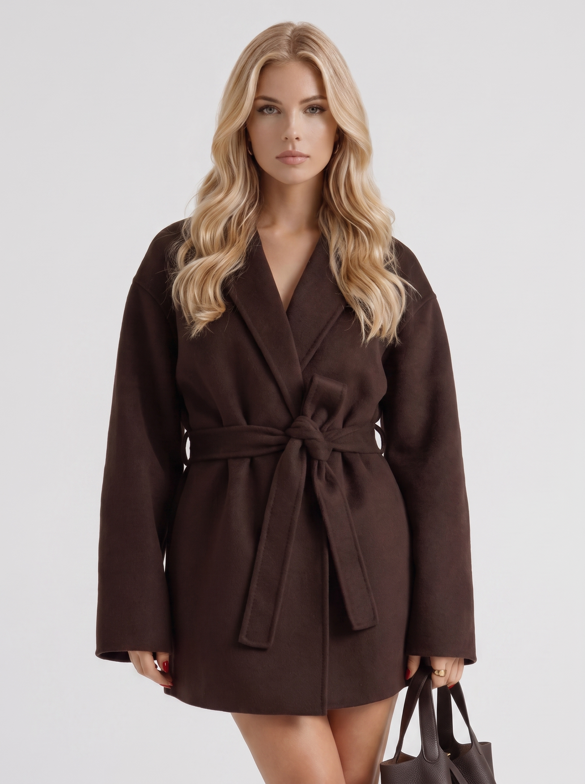 Verity Wrap Coat - Dark Brown