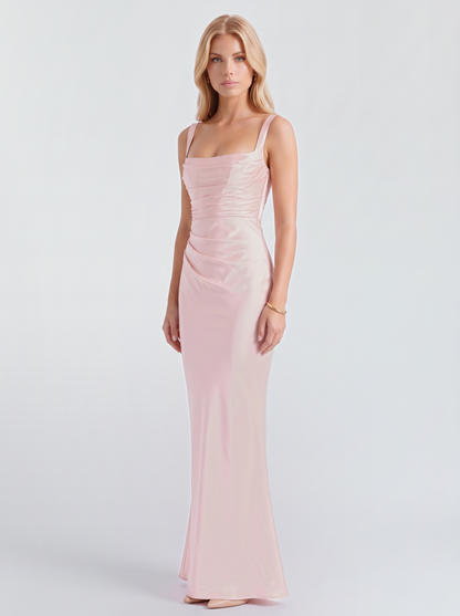 Veronica Satin Maxi Dress - Blush