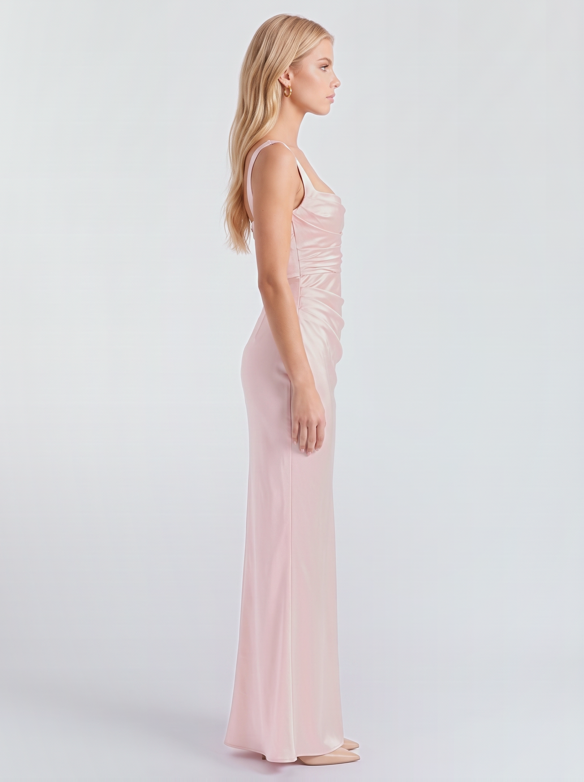 Veronica Satin Maxi Dress - Blush