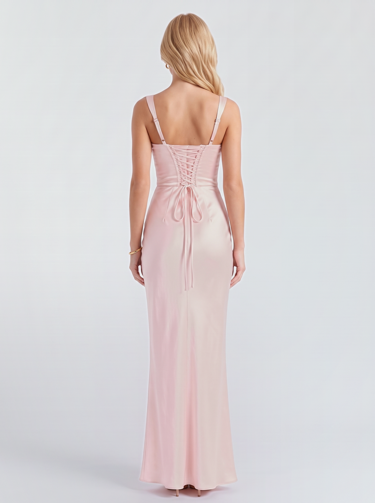 Veronica Satin Maxi Dress - Blush
