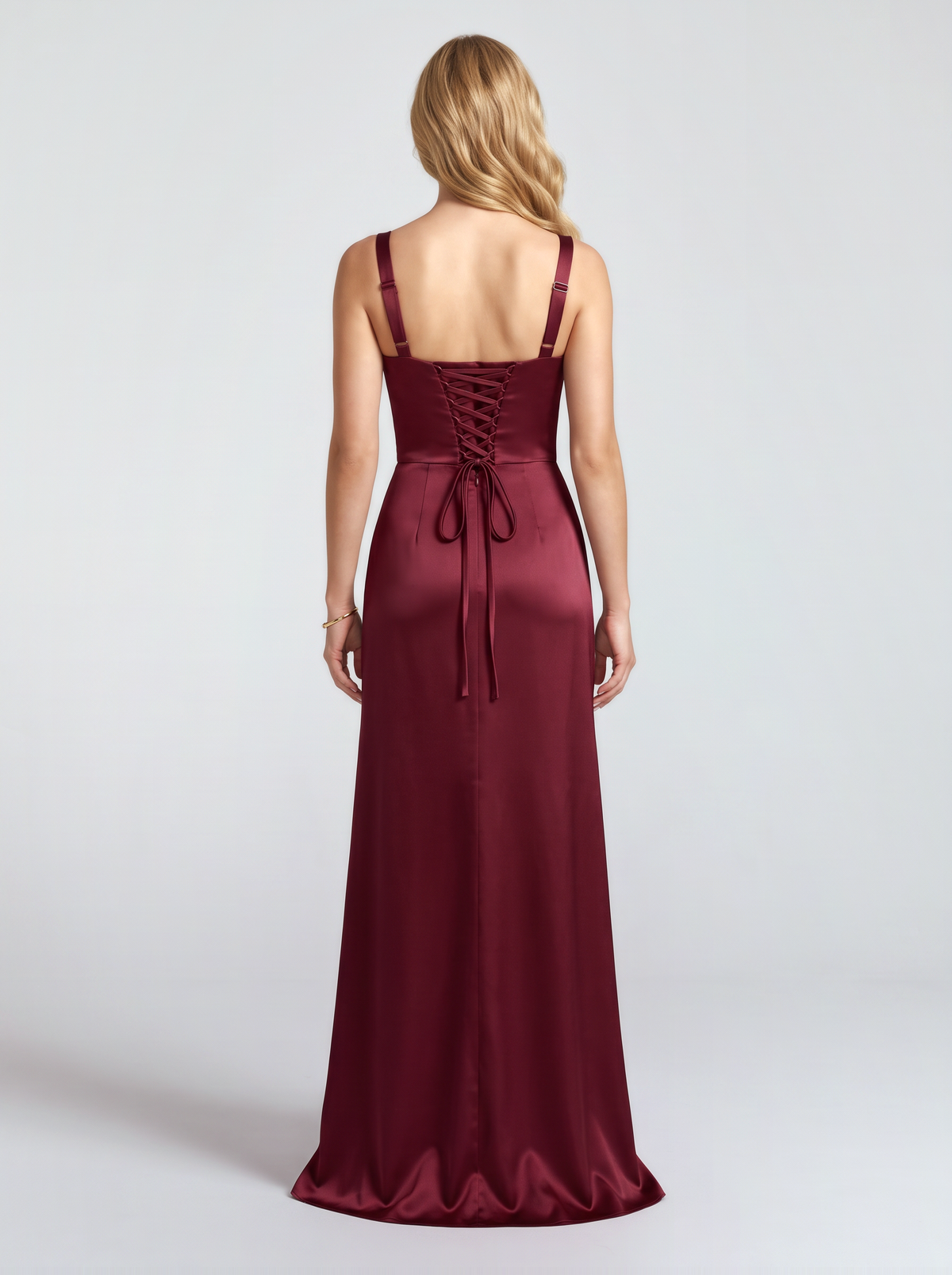 Veronica Satin Maxi Dress - Cherry