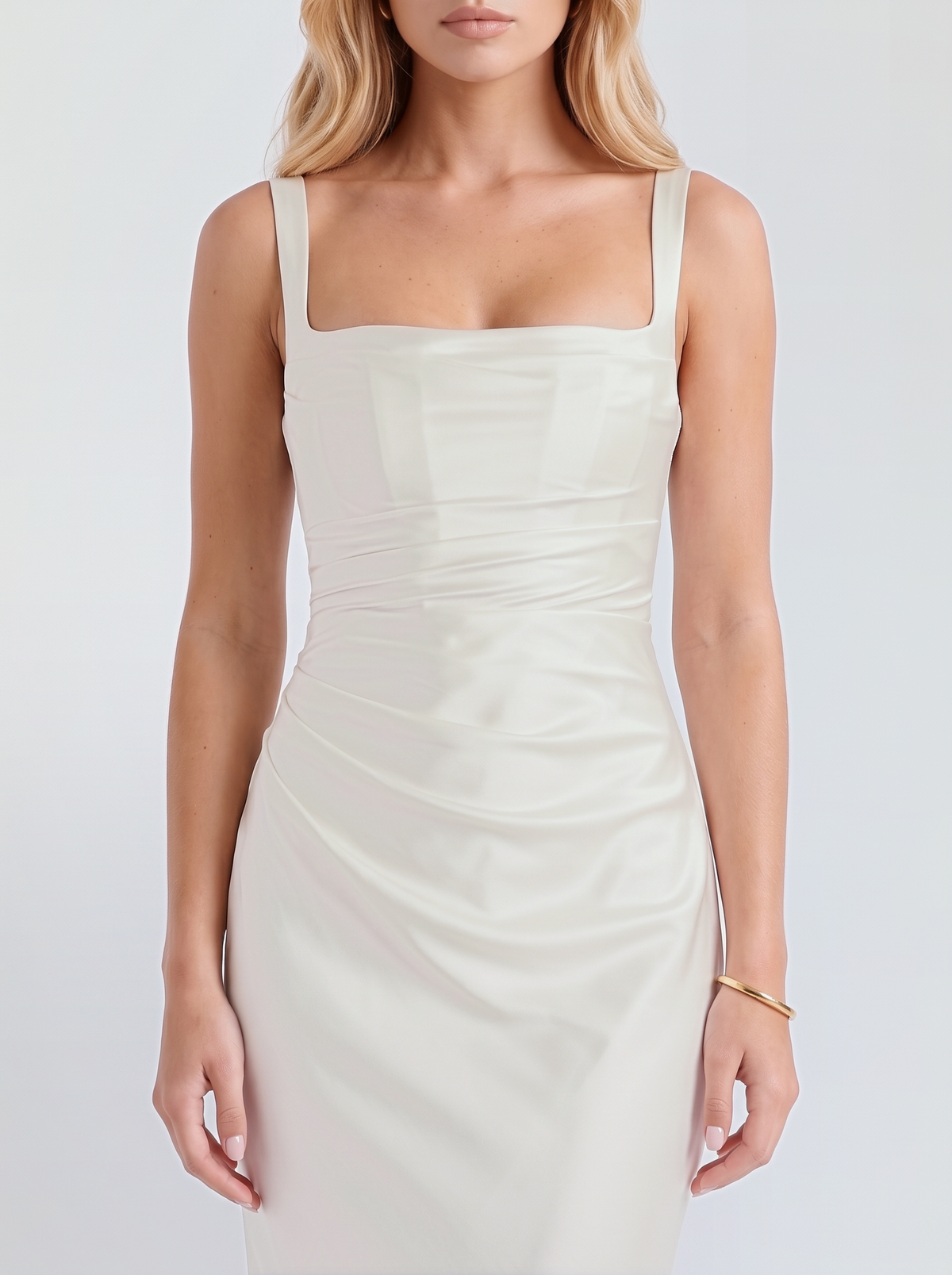 Veronica Satin Maxi Dress - Ivory