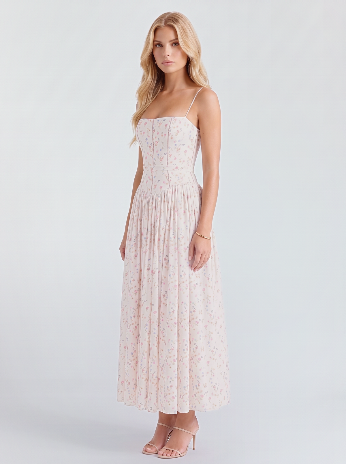 Viola Floral Maxi Dress - Ivory Floral