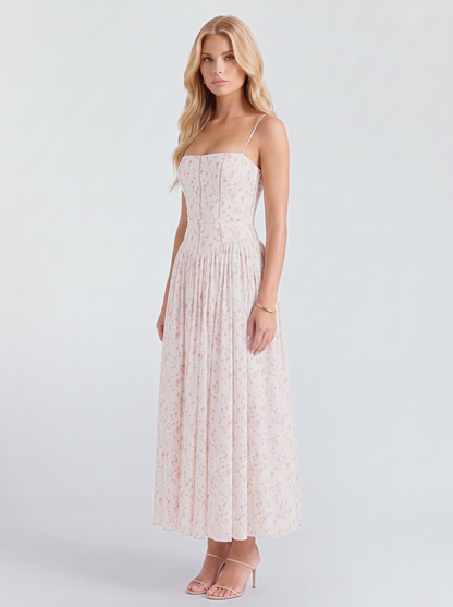 Viola Floral Maxi Dress - Ivory Floral