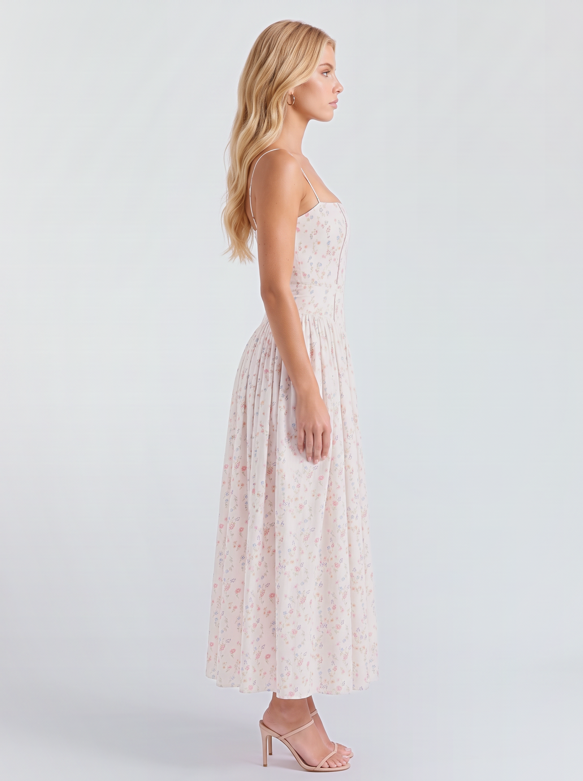 Viola Floral Maxi Dress - Ivory Floral