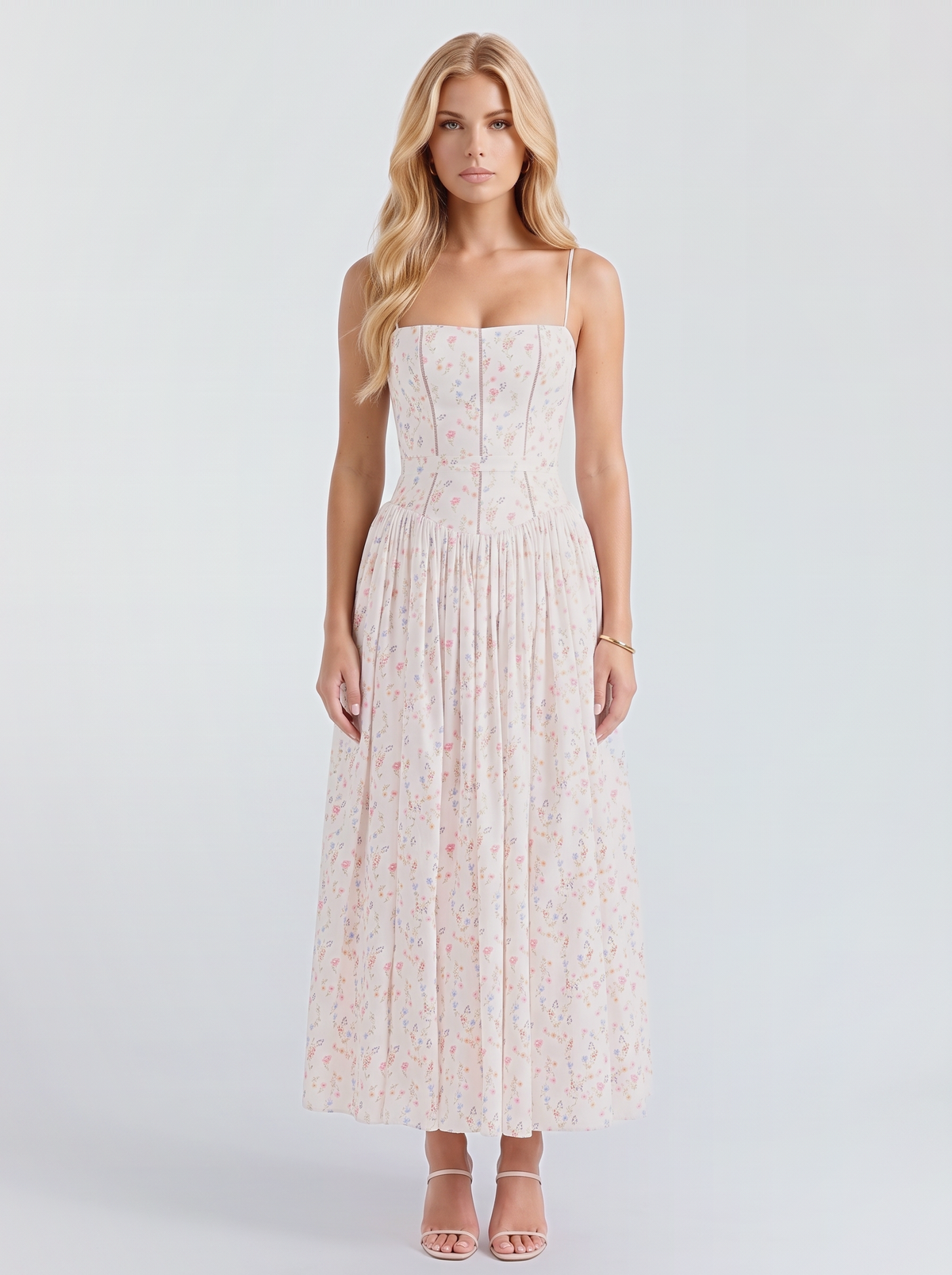 Viola Floral Maxi Dress - Ivory Floral