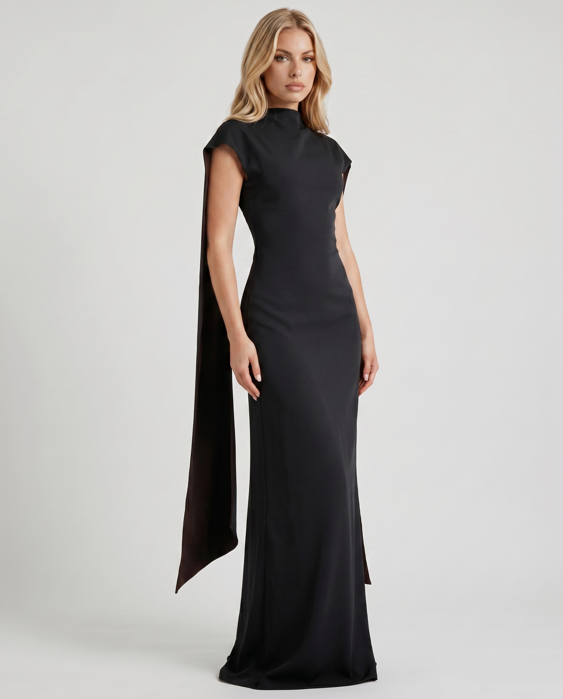 Vivienne Drape Maxi Dress - Black